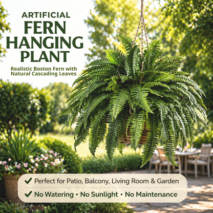 🔥 $9.96 On Sale Only Today 🌱 UV-Resistant Lifelike Artificial Boston Fern