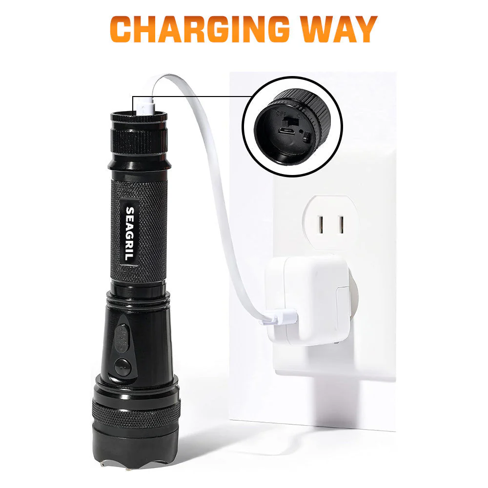 💥 2026 Upgrade 75% OFF ️🔦 SEAGRIL X95 2in1 Stun Flashlight ⚡ Light in Dark, Power in Danger