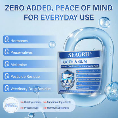 Your Smile🦷SEAGRIL® Tooth & Gum Repair Fast-Dissolving Microneedle Patch✨ (𝟓-𝐢𝐧-𝟏 💎 𝐑𝐞𝐛𝐮𝐢𝐥𝐝 𝐄𝐧𝐚𝐦𝐞𝐥 & 𝐃𝐞𝐧𝐭𝐢𝐧 • 𝐒𝐭𝐫𝐞𝐧𝐠𝐭𝐡𝐞𝐧 𝐆𝐮𝐦𝐬 • 𝐄𝐫𝐚𝐝𝐢𝐜𝐚𝐭𝐞 𝐓𝐚𝐫𝐭𝐚𝐫 & 𝐎𝐝𝐨𝐫 • 𝐖𝐡𝐢𝐭𝐞𝐧𝐢𝐧𝐠 • 𝐒𝐭𝐨𝐩 𝐓𝐨𝐨𝐭𝐡 𝐒𝐞𝐧𝐬𝐢𝐭𝐢𝐯𝐢𝐭𝐲)