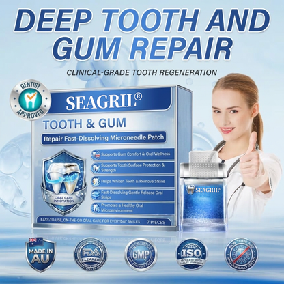 Your Smile🦷SEAGRIL® Tooth & Gum Repair Fast-Dissolving Microneedle Patch✨ (𝟓-𝐢𝐧-𝟏 💎 𝐑𝐞𝐛𝐮𝐢𝐥𝐝 𝐄𝐧𝐚𝐦𝐞𝐥 & 𝐃𝐞𝐧𝐭𝐢𝐧 • 𝐒𝐭𝐫𝐞𝐧𝐠𝐭𝐡𝐞𝐧 𝐆𝐮𝐦𝐬 • 𝐄𝐫𝐚𝐝𝐢𝐜𝐚𝐭𝐞 𝐓𝐚𝐫𝐭𝐚𝐫 & 𝐎𝐝𝐨𝐫 • 𝐖𝐡𝐢𝐭𝐞𝐧𝐢𝐧𝐠 • 𝐒𝐭𝐨𝐩 𝐓𝐨𝐨𝐭𝐡 𝐒𝐞𝐧𝐬𝐢𝐭𝐢𝐯𝐢𝐭𝐲)