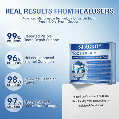 Your Smile🦷SEAGRIL® Tooth & Gum Repair Fast-Dissolving Microneedle Patch✨ (𝟓-𝐢𝐧-𝟏 💎 𝐑𝐞𝐛𝐮𝐢𝐥𝐝 𝐄𝐧𝐚𝐦𝐞𝐥 & 𝐃𝐞𝐧𝐭𝐢𝐧 • 𝐒𝐭𝐫𝐞𝐧𝐠𝐭𝐡𝐞𝐧 𝐆𝐮𝐦𝐬 • 𝐄𝐫𝐚𝐝𝐢𝐜𝐚𝐭𝐞 𝐓𝐚𝐫𝐭𝐚𝐫 & 𝐎𝐝𝐨𝐫 • 𝐖𝐡𝐢𝐭𝐞𝐧𝐢𝐧𝐠 • 𝐒𝐭𝐨𝐩 𝐓𝐨𝐨𝐭𝐡 𝐒𝐞𝐧𝐬𝐢𝐭𝐢𝐯𝐢𝐭𝐲)