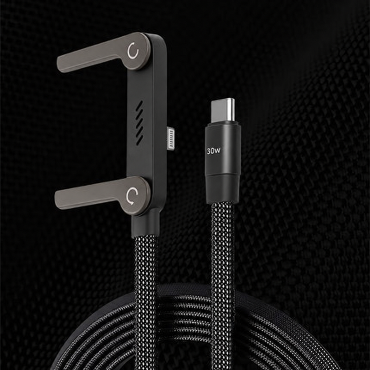 🚨 FLASH SALE — 🔋240W Braided Fast Charge Cable With Built-in Phone Stand