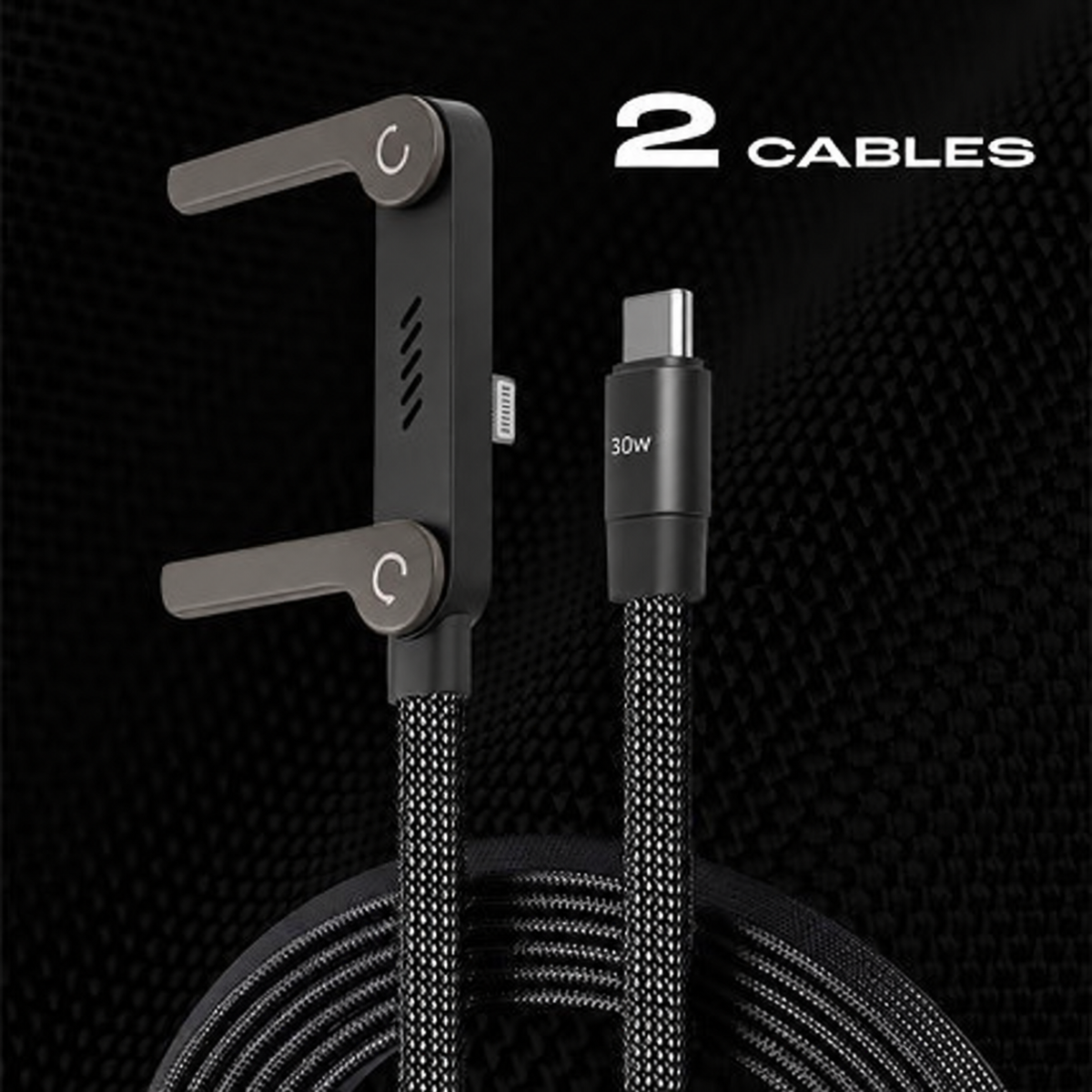 🚨 FLASH SALE — 🔋240W Braided Fast Charge Cable With Built-in Phone Stand
