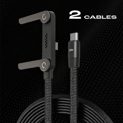 🚨 FLASH SALE — 🔋240W Braided Fast Charge Cable With Built-in Phone Stand