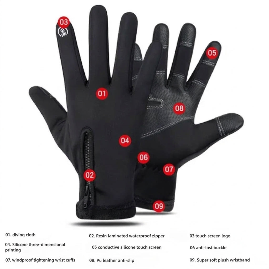 Winter Flip-Top Touchscreen Gloves – Warm, Windproof & Water-Resistant